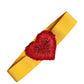 Yellow Stretch Wide Waist Heart Embellished Belt