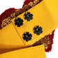 Yellow Stretch Wide Waist Heart Embellished Belt