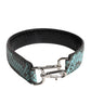 Black Blue Exotic Leather Bag Shoulder Strap