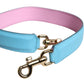 Pink Blue Leather Handle Bag Shoulder Strap