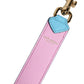 Pink Blue Leather Handle Bag Shoulder Strap