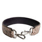 Black Cream Exotic Leather Bag Shoulder Strap