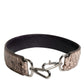 Black Cream Exotic Leather Bag Shoulder Strap