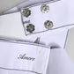 White Waist Ribbon Wide Bow Logo Belt
