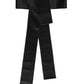 Black Satin Wide Waist Belt