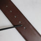Brown Logo Engraved Metal Waist Buckle Belt