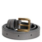 Silver Logo Engraved Metal Waist Buckle Belt