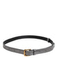 Silver Logo Engraved Metal Waist Buckle Belt
