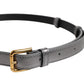 Silver Logo Engraved Metal Waist Buckle Belt