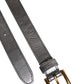 Silver Logo Engraved Metal Waist Buckle Belt