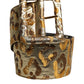 Gold Spotted Jacquard Fabric Wide Waist Belt