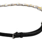 Black Leather Daisy Crystal Embellish Waist Belt