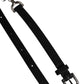 Black Leather Daisy Crystal Embellish Waist Belt