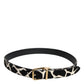 Brown White Pony Leather Metal Buckle Belt