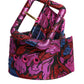 Multicolor Floral Jacquard Lurex Wide Waist Buckle Belt
