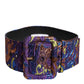 Multicolor Floral Jacquard Lurex Wide Waist Buckle Belt