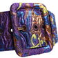 Multicolor Floral Jacquard Lurex Wide Waist Buckle Belt