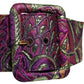 Multicolor Floral Jacquard Wide Waist Belt