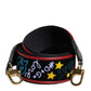 Black Cotton Printed Bag Shoulder Strap
