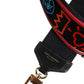 Black Cotton Printed Bag Shoulder Strap