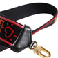 Black Cotton Printed Bag Shoulder Strap