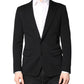 Black Wool Slim Fit Coat Blazer Jacket Suit