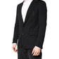 Black Wool Slim Fit Coat Blazer Jacket Suit