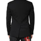 Black Wool Slim Fit Coat Blazer Jacket Suit