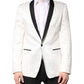 White Black Single Breasted Coat Blazer Suit