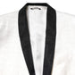 White Black Single Breasted Coat Blazer Suit