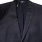Black Wool Single Breasted Coat Blazer Suit