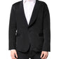 Black Silk Single Breasted Coat Blazer Suit