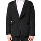 Black Silk Single Breasted Coat Blazer Suit