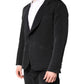 Black Silk Single Breasted Coat Blazer Suit