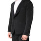 Black Silk Single Breasted Coat Blazer Suit