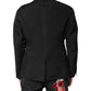 Black Silk Single Breasted Coat Blazer Suit