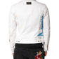 White Graffiti Cotton Stretch Denim Jacket