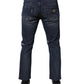 Blue Cotton Stretch Skinny Men Denim Jeans