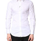 White Cotton Stretch GOLD Dress Formal Shirt