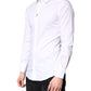 White Cotton Stretch GOLD Dress Formal Shirt