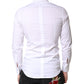White Cotton Stretch GOLD Dress Formal Shirt