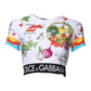Multicolor Print Short Sleeves Cropped Top