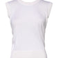 White Sleeveless Cashmere Round Neck Tank Top