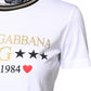 White Graphic Print Cotton Crew Neck T-shirt