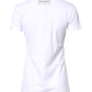 White Graphic Print Cotton Crew Neck T-shirt