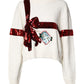 White Sequined Crew Neck Pullover Sweater