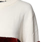 White Sequined Crew Neck Pullover Sweater