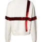 White Sequined Crew Neck Pullover Sweater