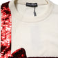 White Sequined Crew Neck Pullover Sweater