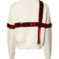 White Sequined Crew Neck Pullover Sweater